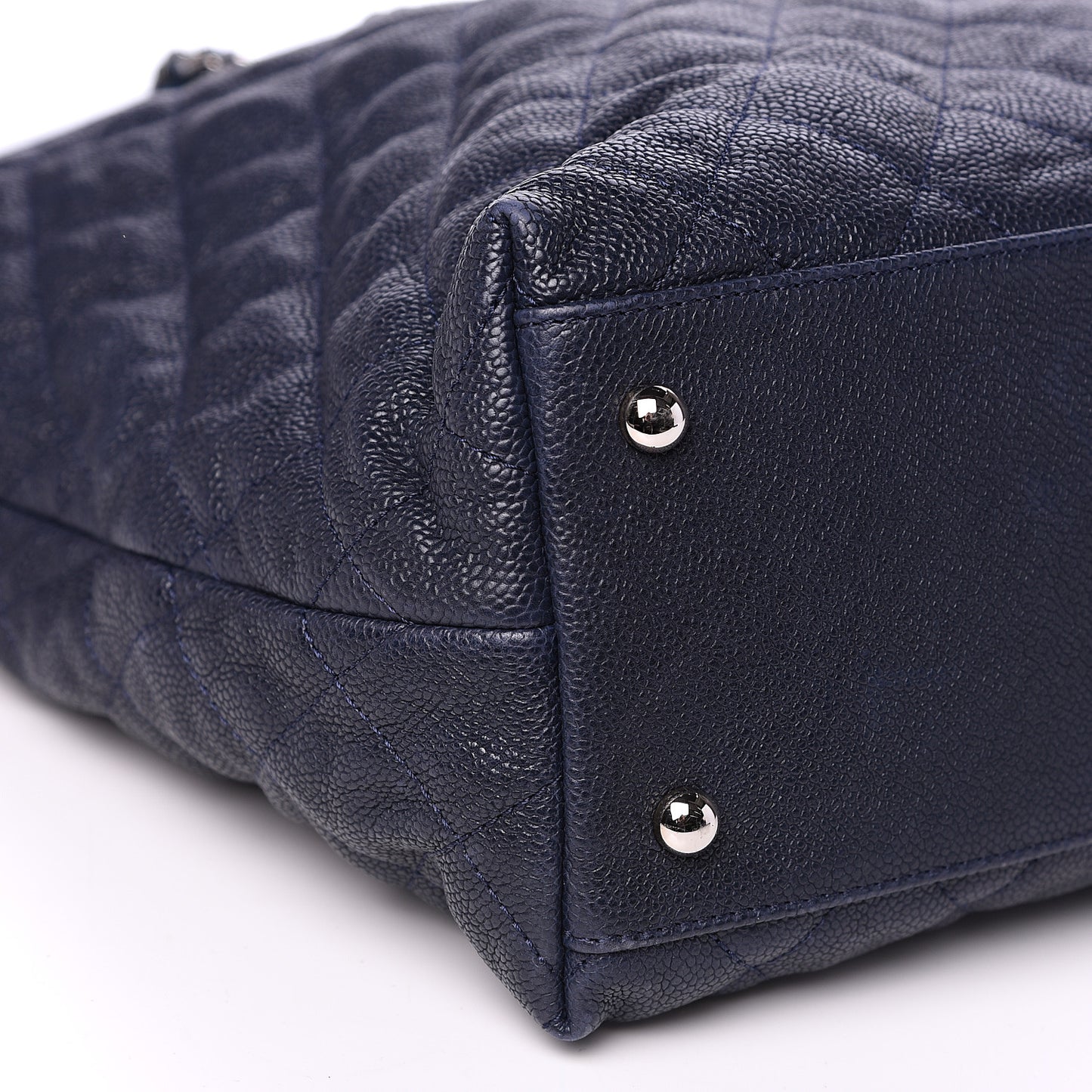 Caviar Quilted French Riviera Shoulder Bag Dark Navy Blue