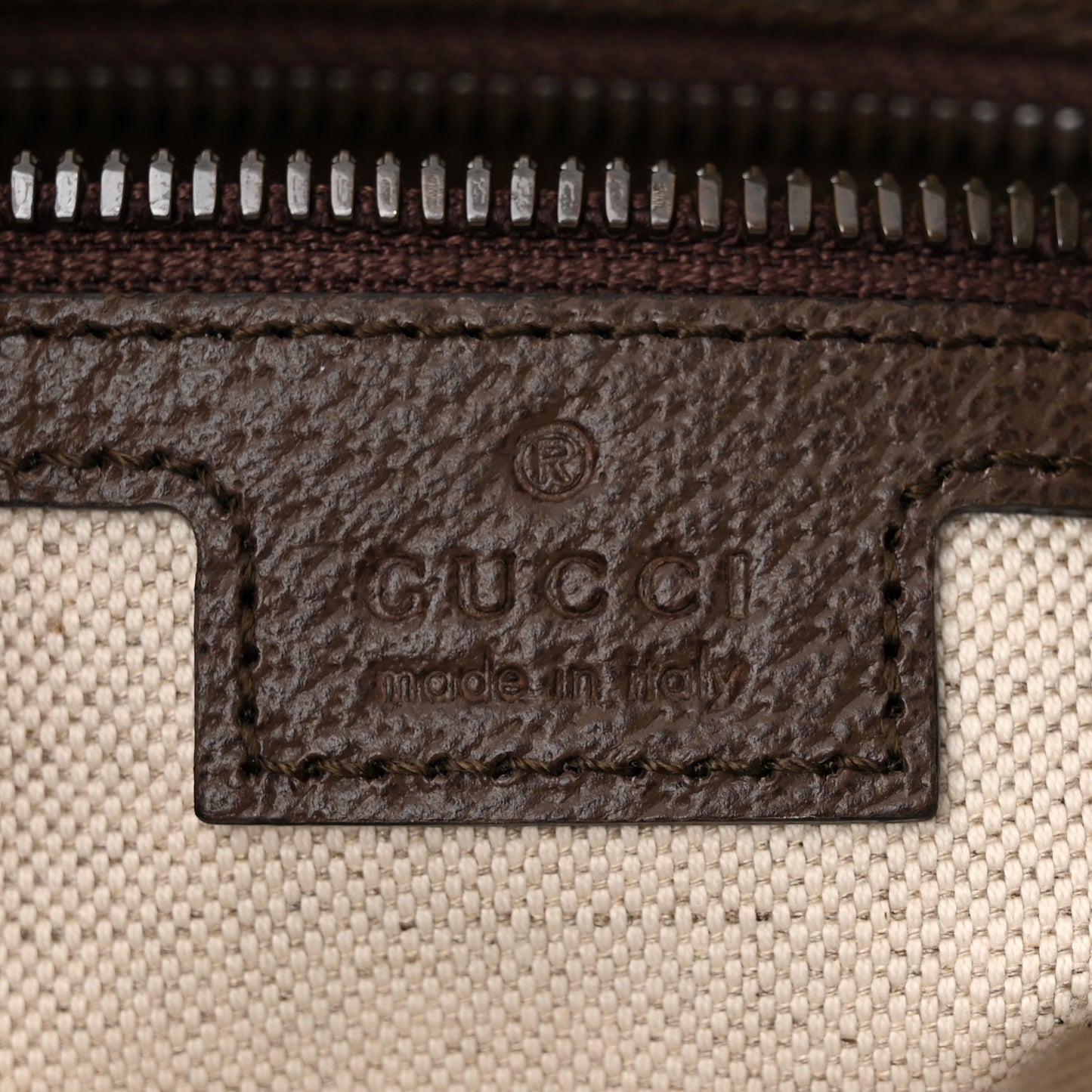 GG Supreme Monogram Textured Dollar Calfskin Web Small Ophidia Half Moon Hobo Beige Ebony New Acero