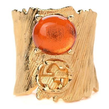 Gucci Metal Crystal GG Ring M Orange 1 of 5