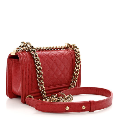 Chanel Caviar Quilted Small Boy Flap Dark Red 3 of 11