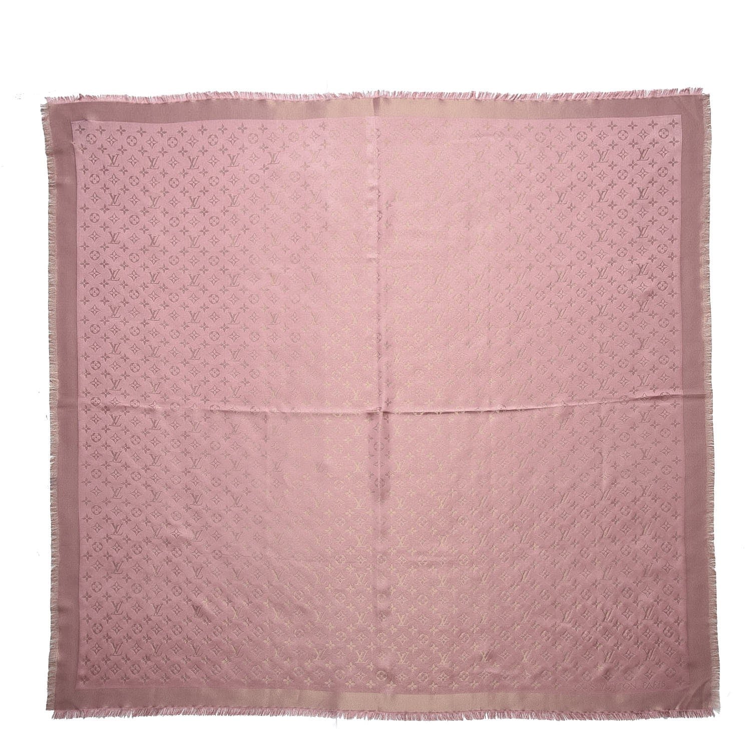 Louis Vuitton Silk Wool Monogram Shine Shawl Pink 1 of 6