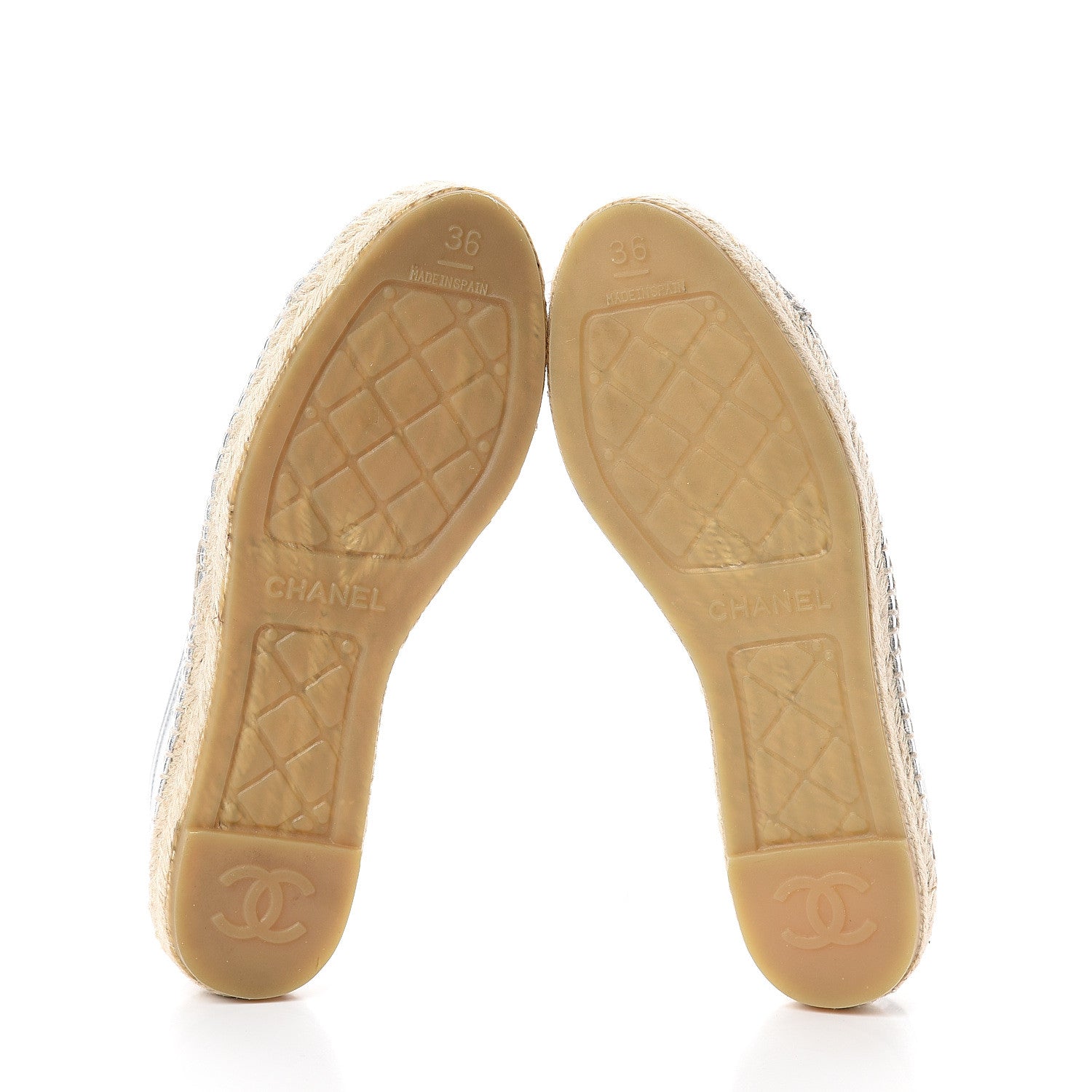 Chanel Mesh Grosgrain CC Espadrilles 36 Silver 7 of 7