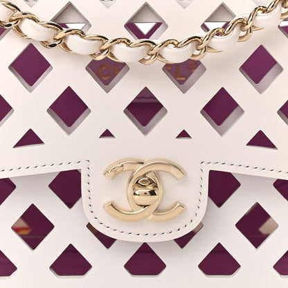 Chanel Lambskin Small Sea Through Flap White Multicolor 9 of 12