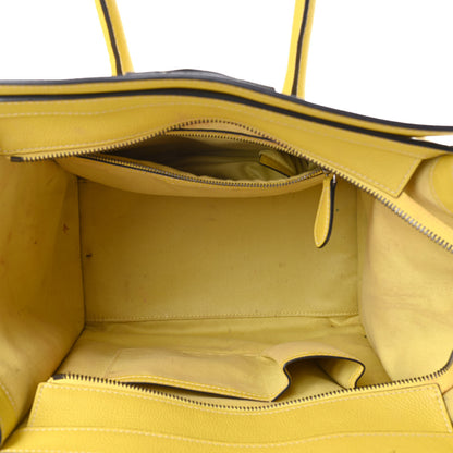 Celine Drummed Calfskin Mini Luggage Citron 4 of 4