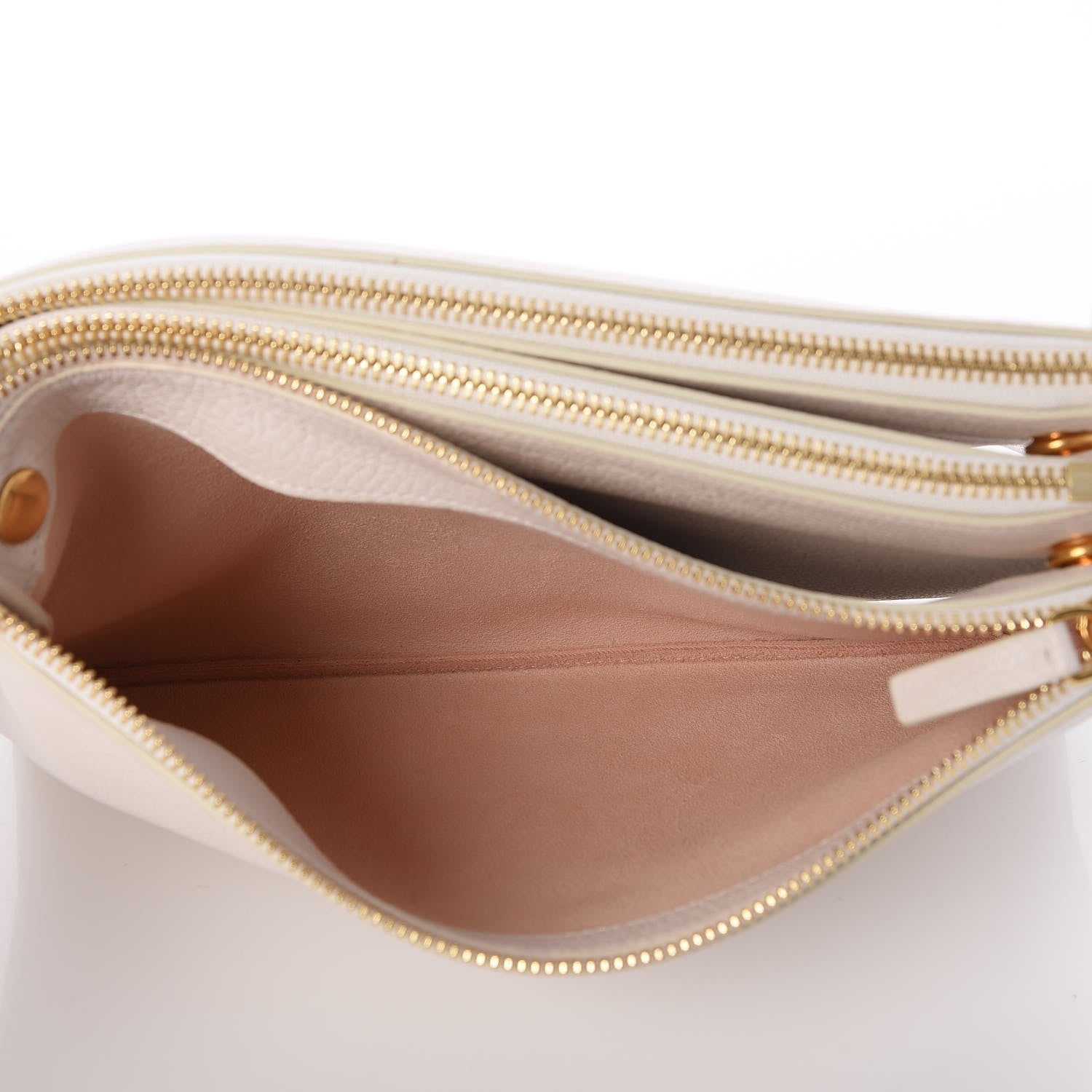 Celine Goatskin Large Trio Crossbody Bag White 7 of 10
