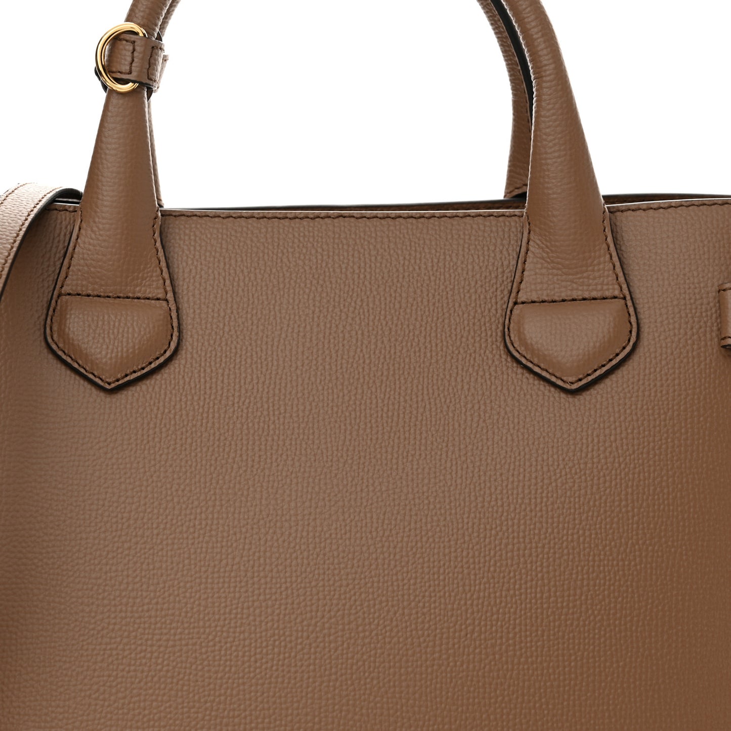 Grainy Calfskin House Check Medium Banner Tote Camel