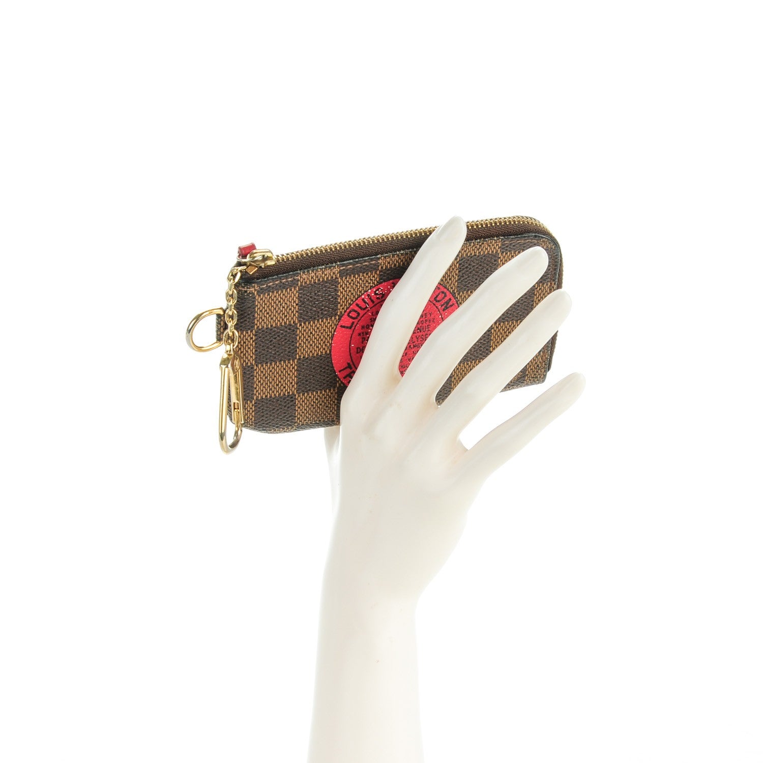Louis Vuitton Damier Ebene Complice Trunks and Bags Key Pouch Red 2 of 7
