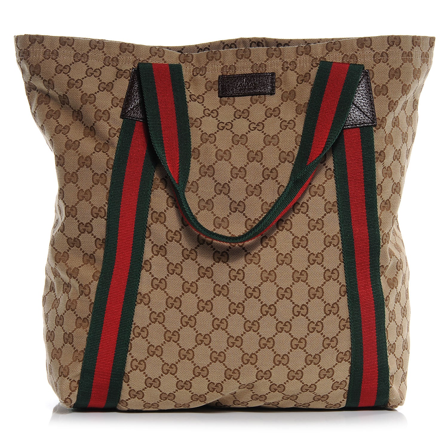 Gucci GG Monogram Medium Web Handle Vertical Tote Red 1 of 7