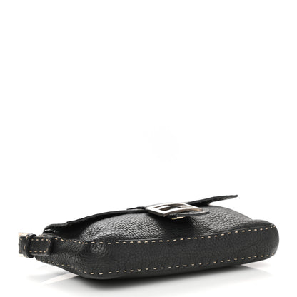 Fendi Calfskin Romano Selleria Baguette Black 4 of 13