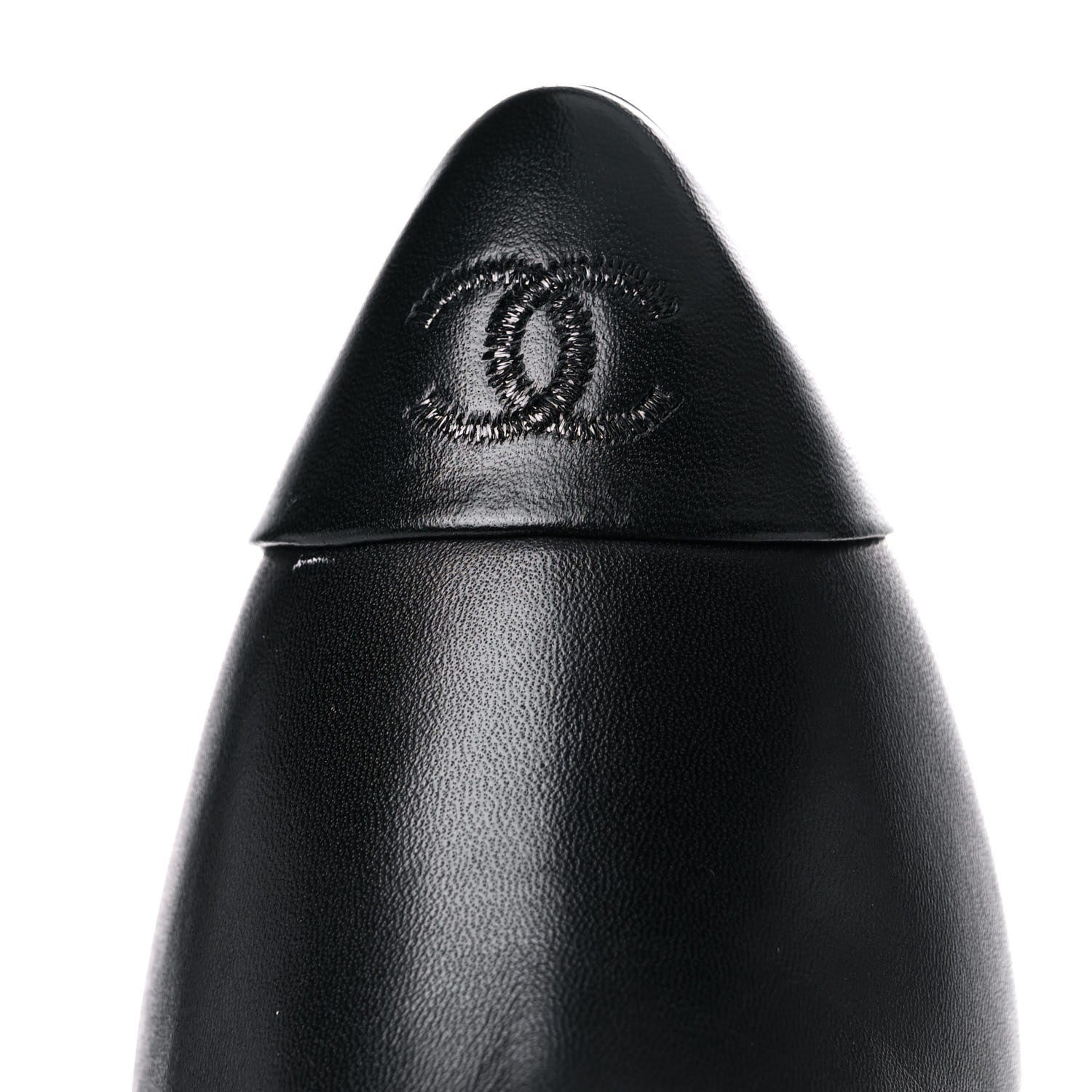 Chanel Lambskin Patent Cap Toe CC Short Ankle Boots 37 Black 10 of 11