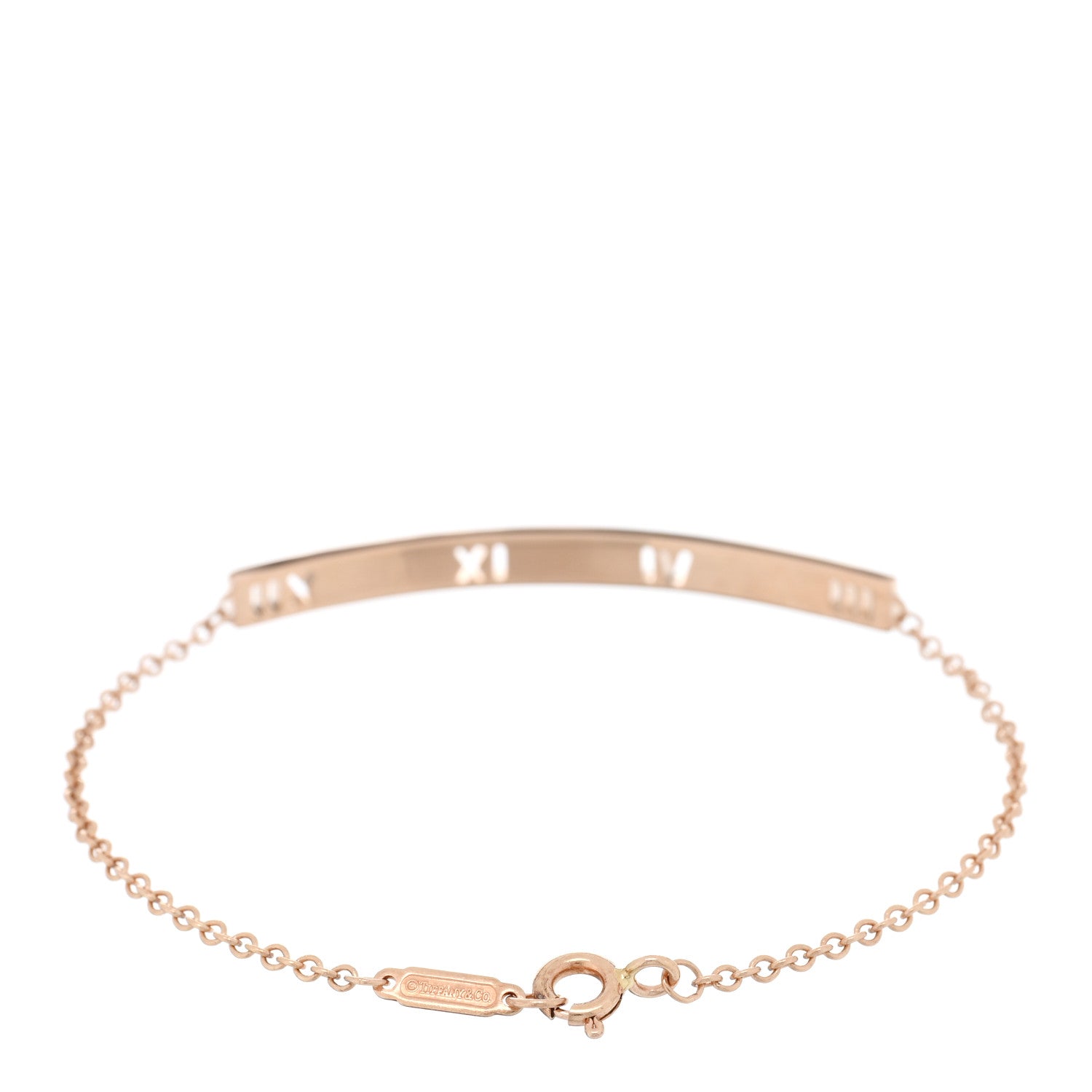 Tiffany 18K Rose Gold Diamond Atlas Bar Pierced Bracelet 3 of 3