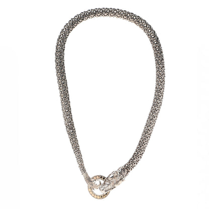 John Hardy Sterling Silver 18K Yellow Gold Naga Dragon Collar Necklace 3 of 4