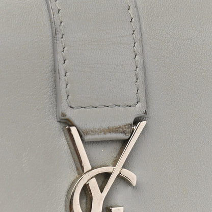 Saint Laurent Smooth Calfskin Monogram Zip Around Compact Wallet Gray 11 of 11