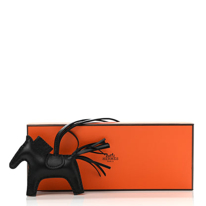 Hermes Milo Lambskin Grigri Rodeo Horse Bag Charm PM So Black 4 of 4