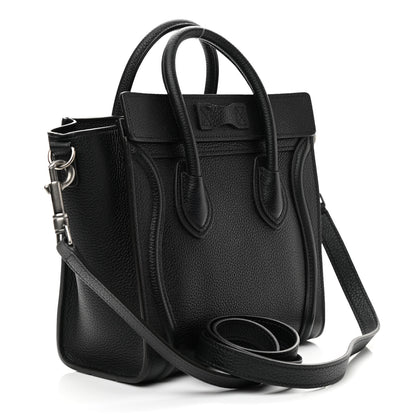 Celine Drummed Calfskin Nano Luggage Black 3 of 9