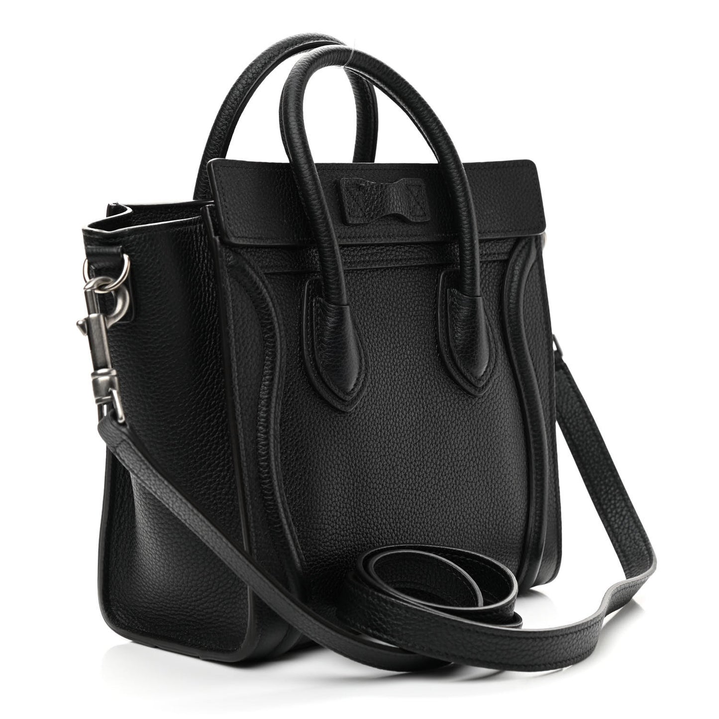 Drummed Calfskin Nano Luggage Black