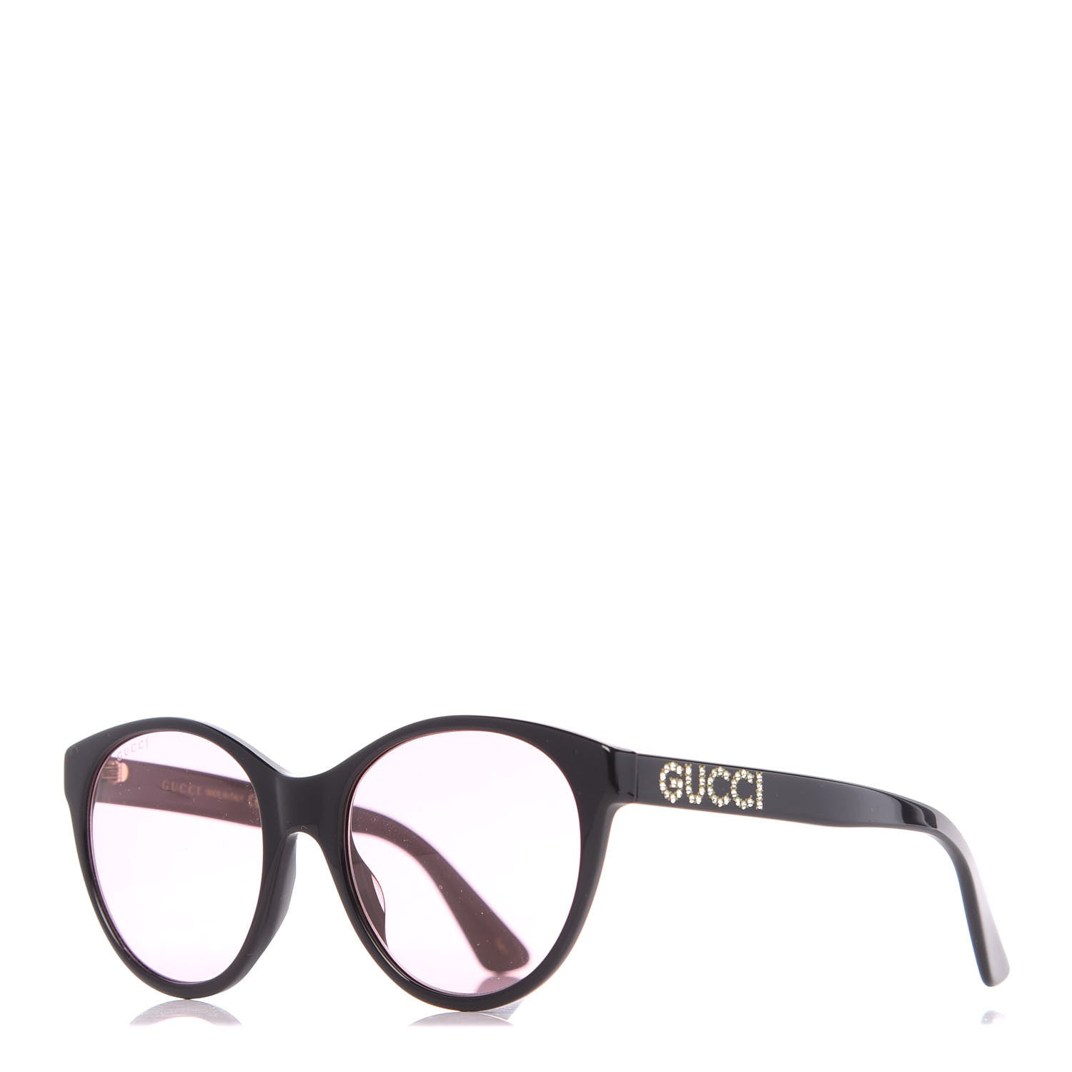 Gucci Crystal Round Frame Sunglasses GG 0419S Black 1 of 9