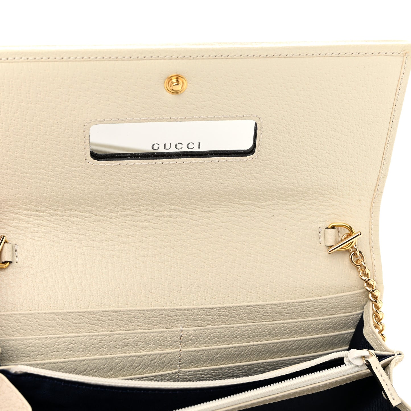 Textured Calfskin Web Ophidia Wallet On Chain Mystic White