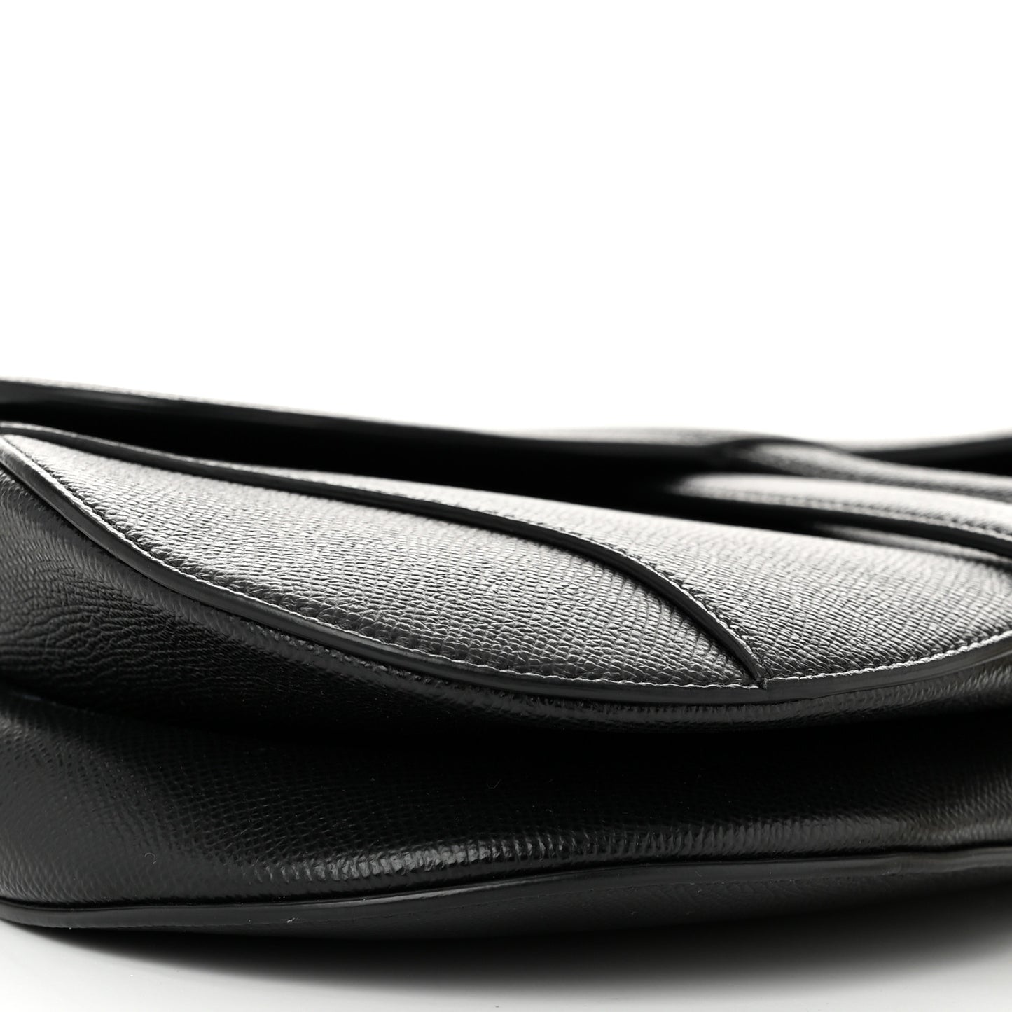 Grained Calfskin Saddle Bag Black