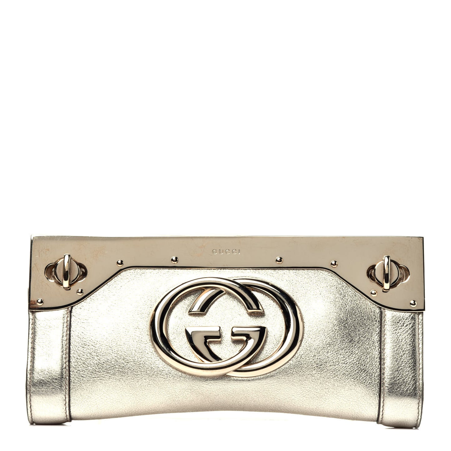 Metallic Calfskin Britt Clutch Gold