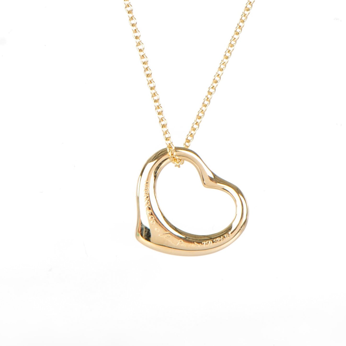 18K Yellow Gold Elsa Peretti Small Open Heart Pendant Necklace