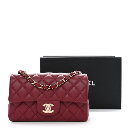 Chanel Lambskin Quilted Mini Rectangular Flap Burgundy 11 of 11