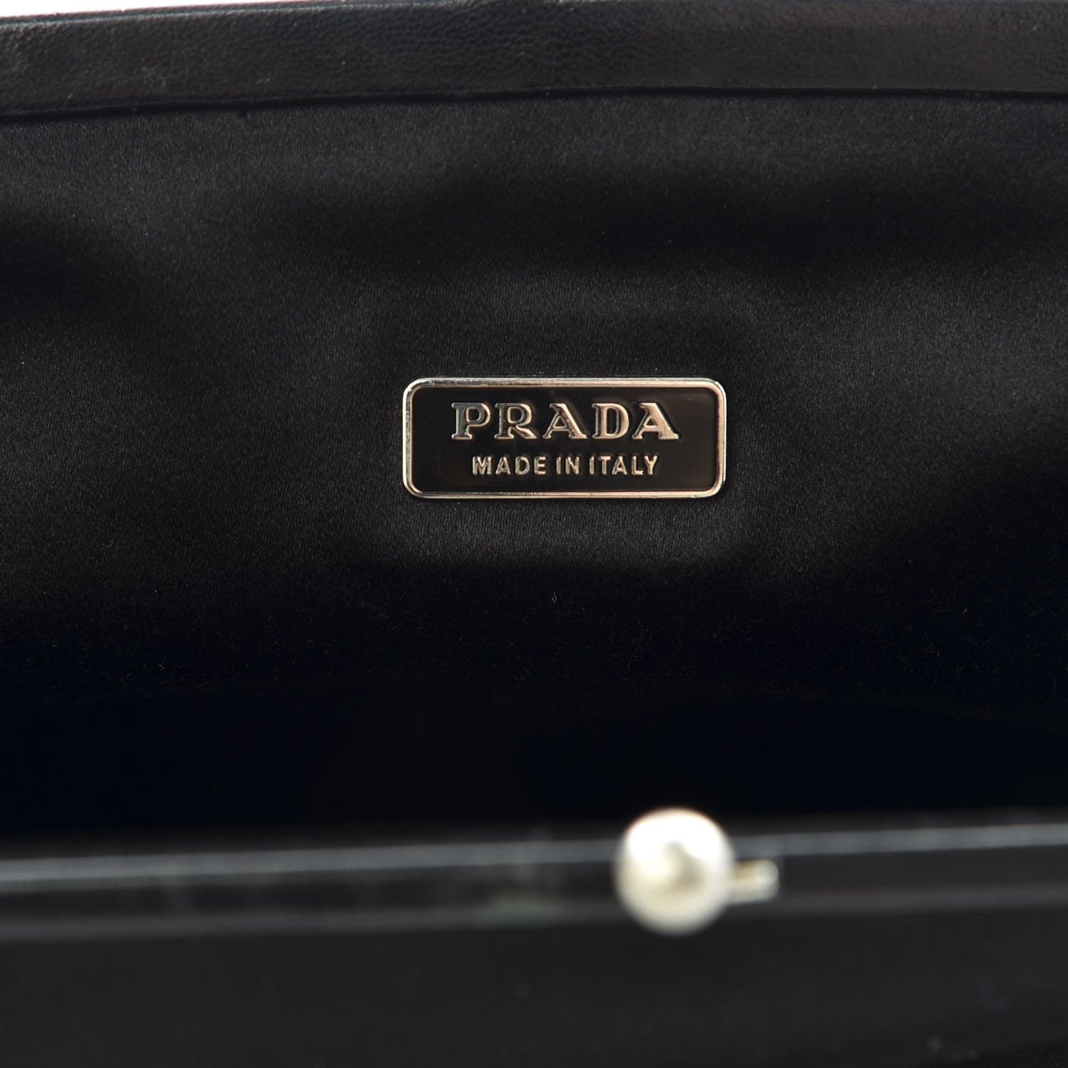 Prada Tessuto Nylon Kisslock Shoulder Bag Black 8 of 9