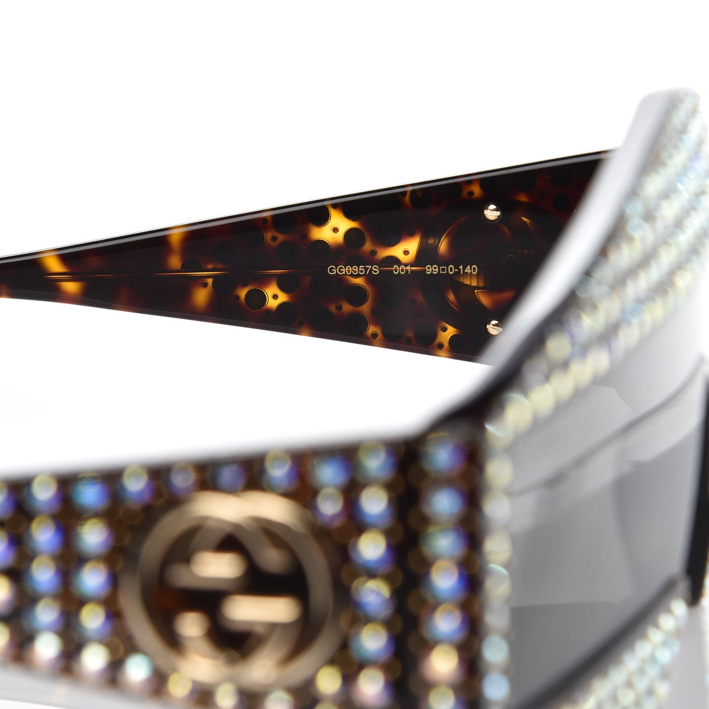 Crystal Rectangular Frame Sunglasses GG0357S Tortoiseshell
