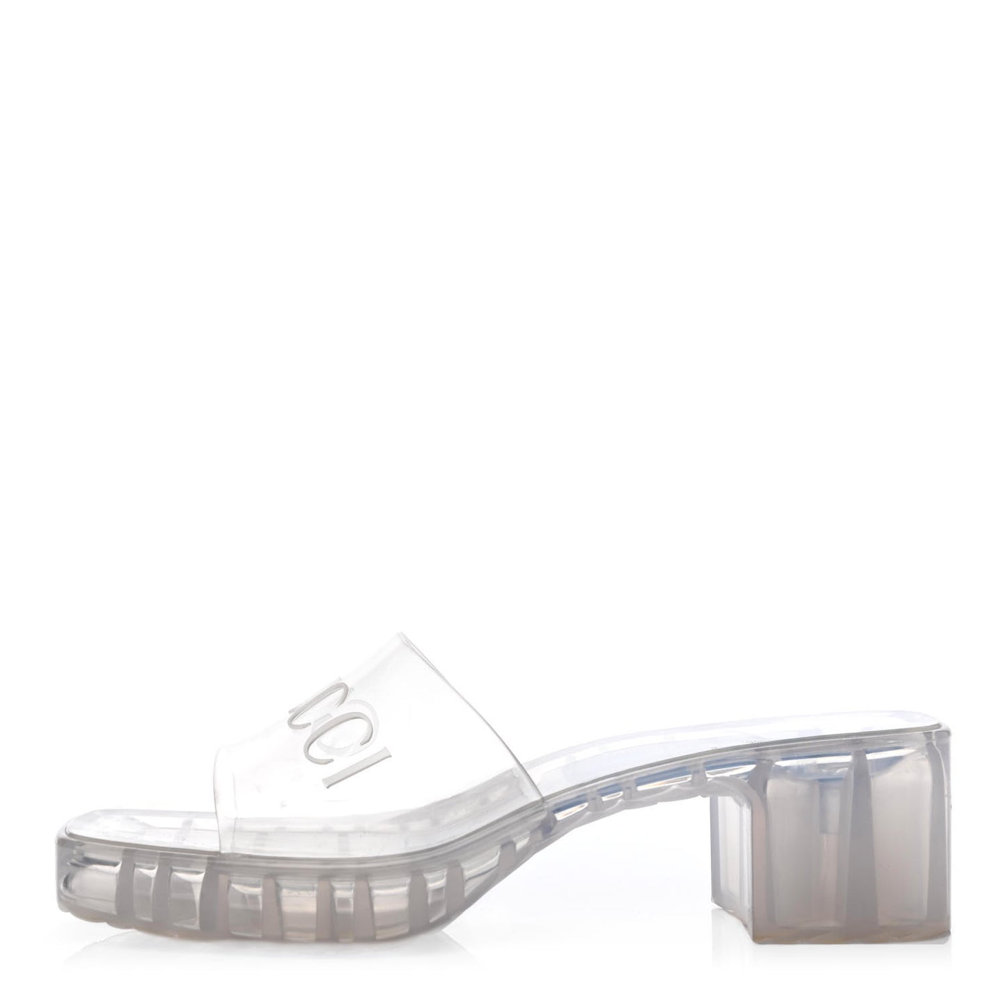 Rubber Gucci Logo Womens Platform 20/60mm Slide Sandals 41 Transparent