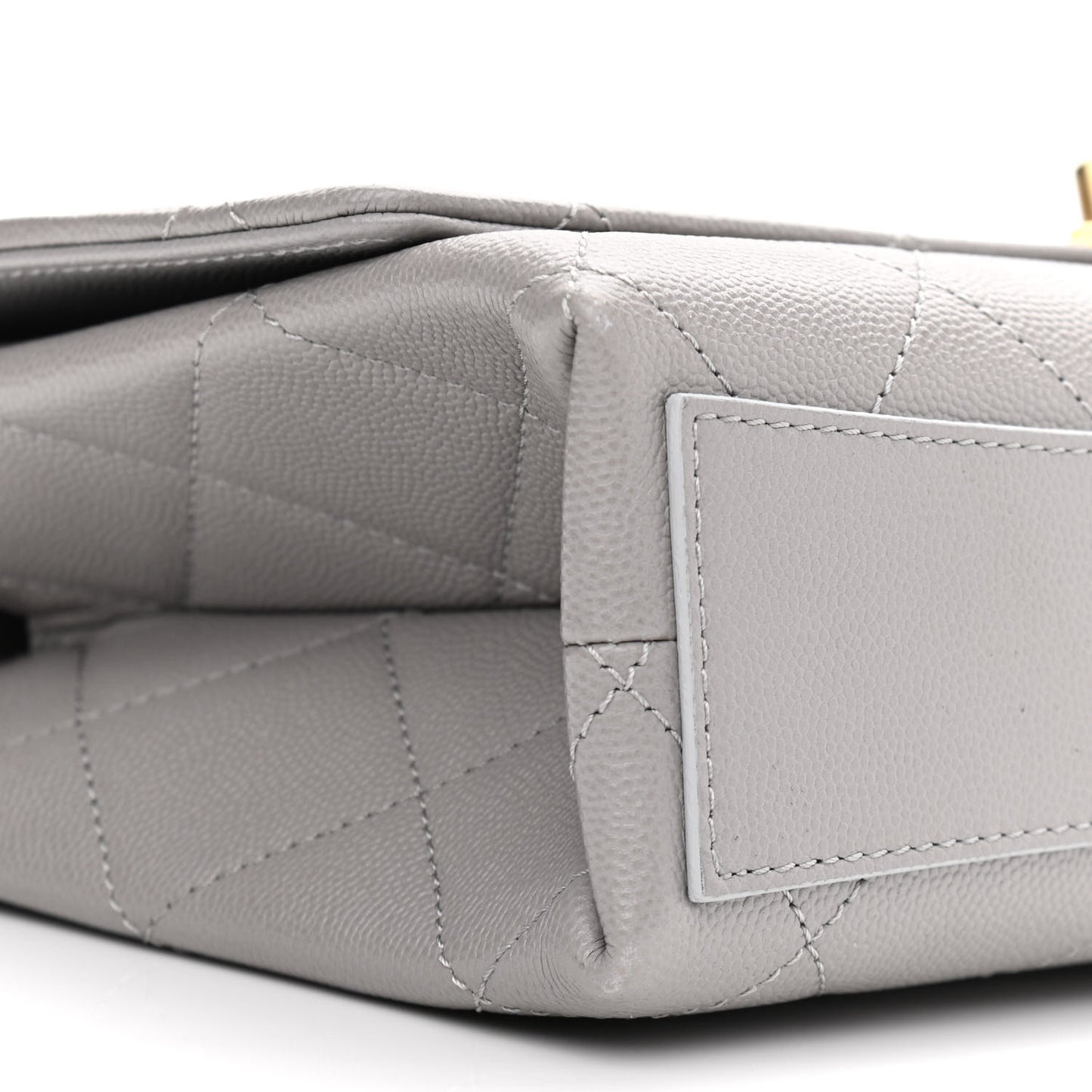 Caviar Quilted Bracelet On Chain Flap Grey