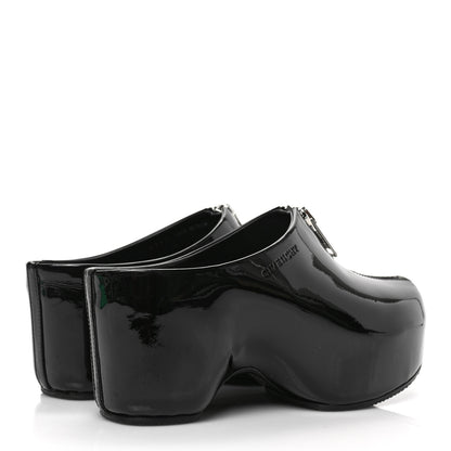Givenchy Patent Calfskin 4G Zip Clogs 36 Black 4 of 8