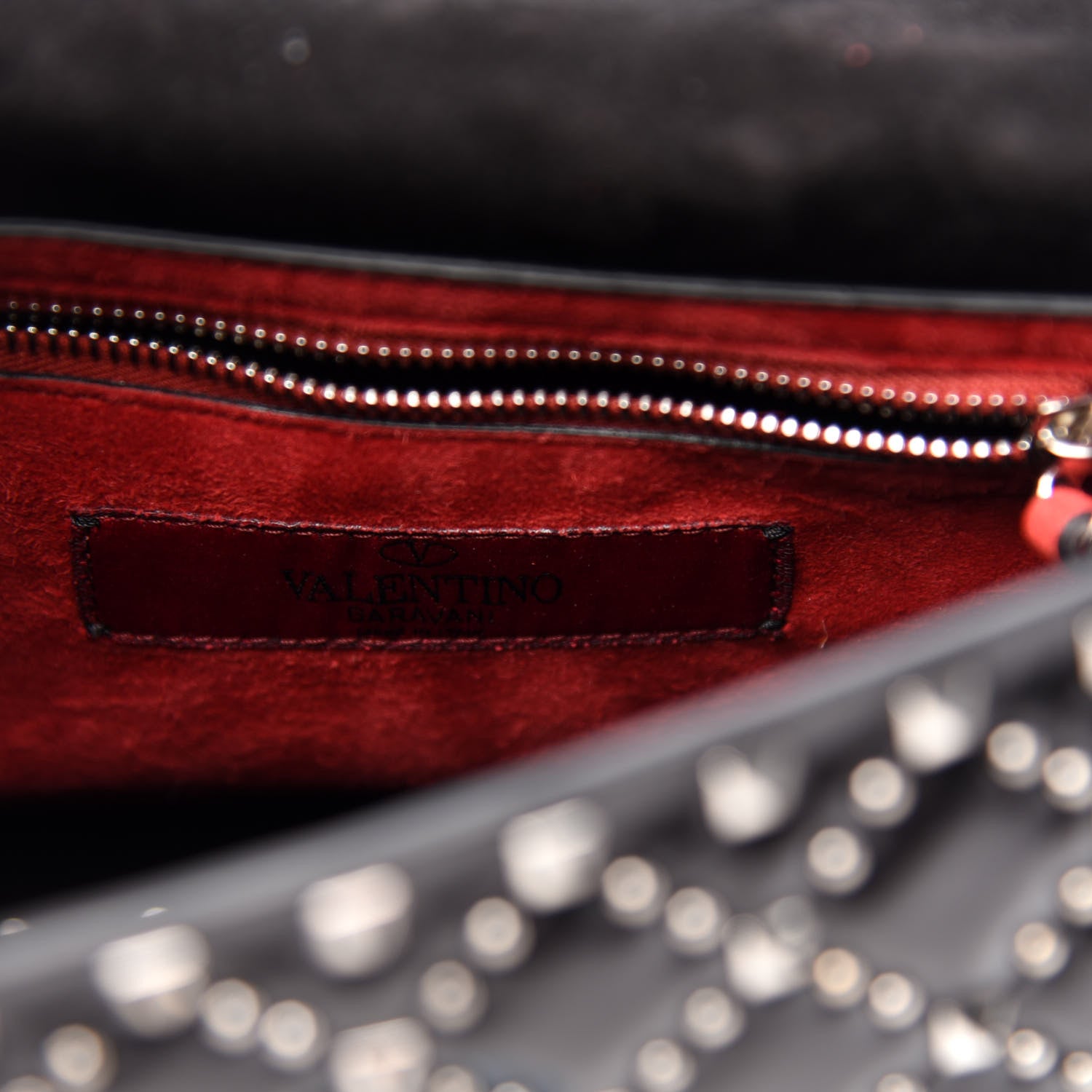 Valentino Garavani Lambskin Beaded Medium Rockstud Spike Shoulder Bag Black 6 of 10