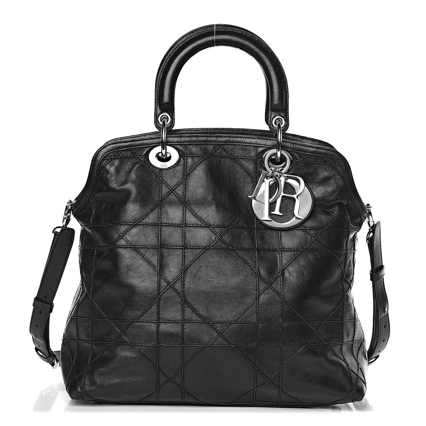 Lambskin Cannage Medium Granville Tote Black