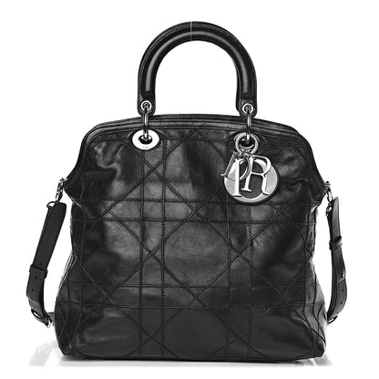 Christian Dior Lambskin Cannage Medium Granville Tote Black 1 of 17