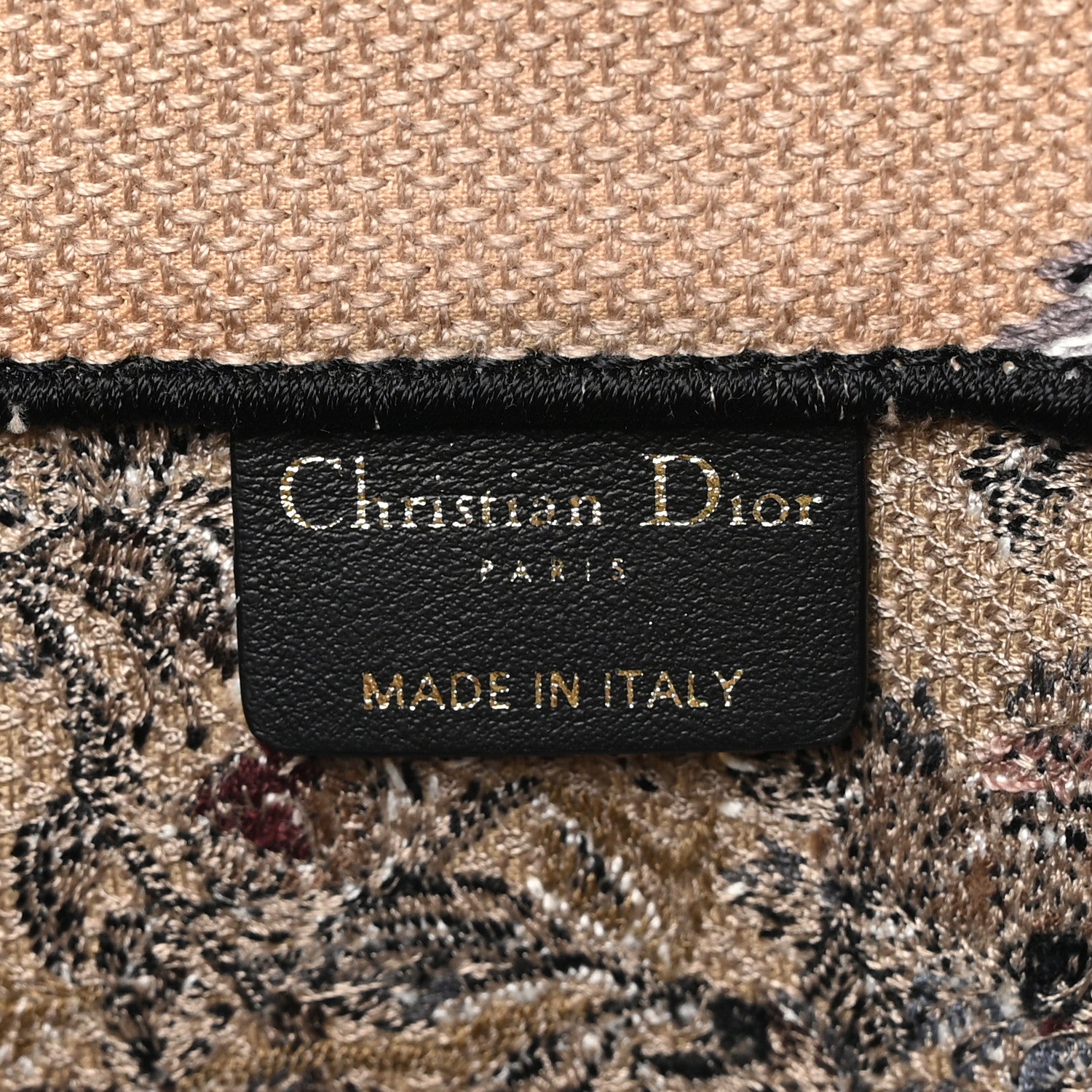 Christian Dior Canvas Embroidered Jardin D'Hiver Medium Book Tote Beige Multicolor 7 of 9