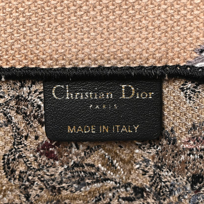 Christian Dior Canvas Embroidered Jardin D'Hiver Medium Book Tote Beige Multicolor 7 of 9