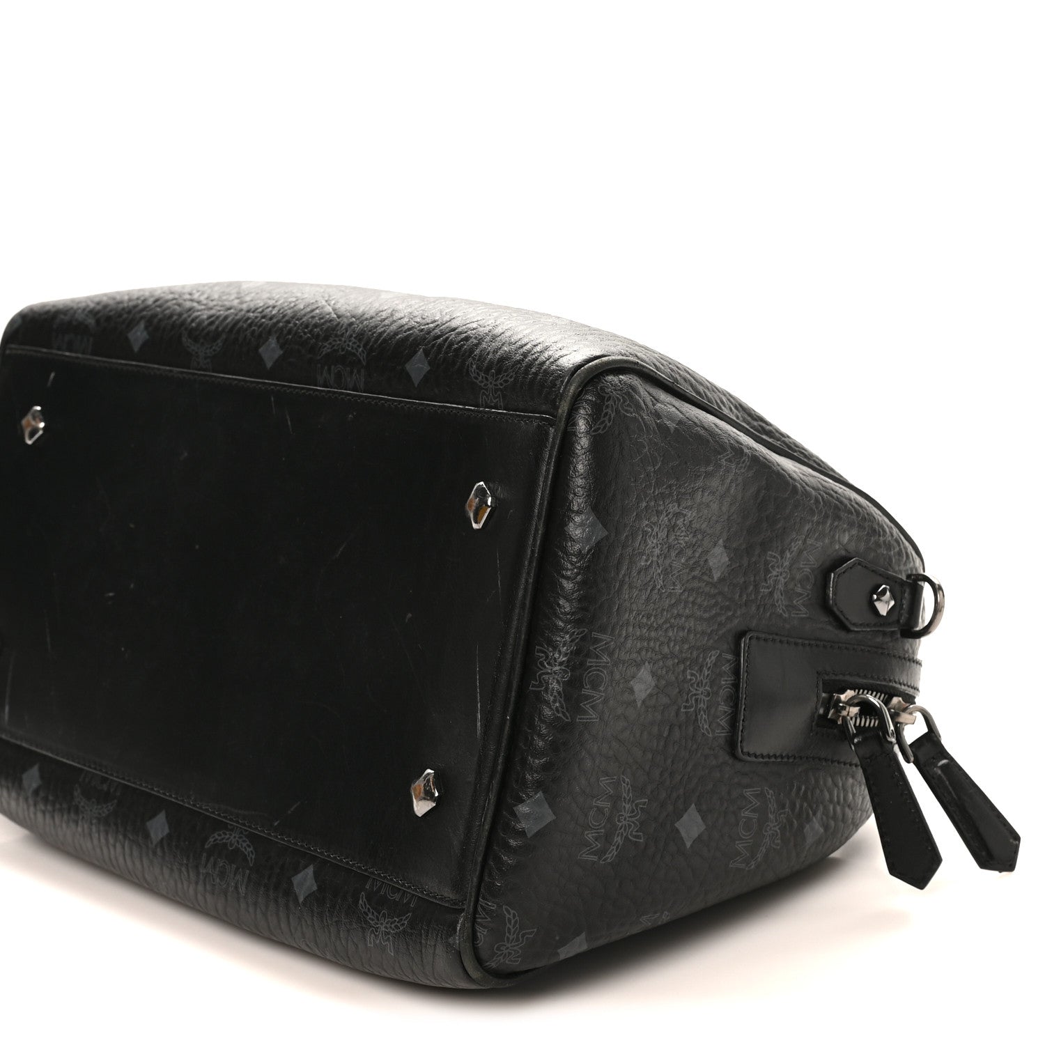 MCM Visetos Heritage Medium Boston Bag Black 9 of 10