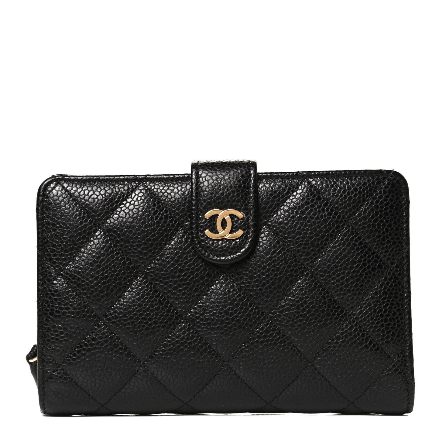 Caviar Quilted CC French Wallet Black