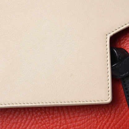 Celine Elephant Calfskin Mini Tri-Color Belt Bag Vermillion 10 of 10