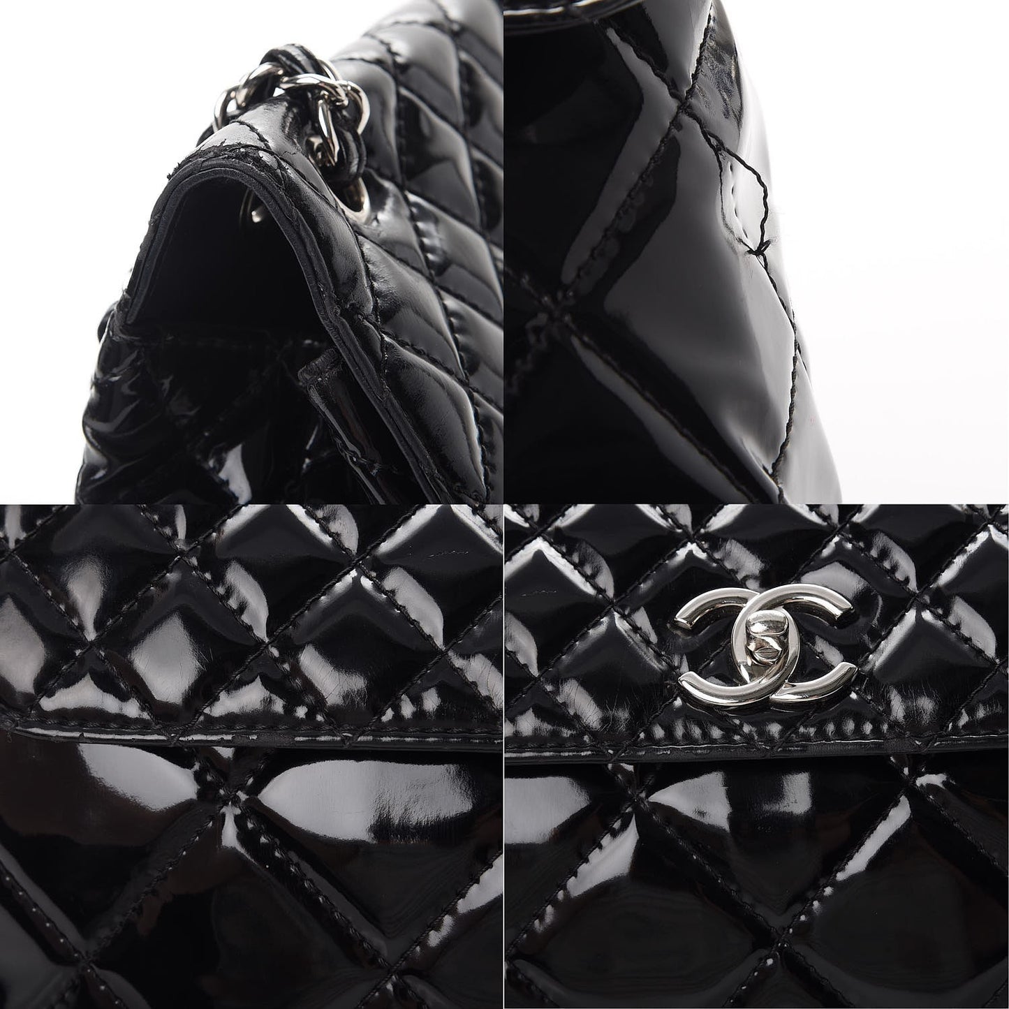 Vinyl Quilted In the Business Flap Bag Black