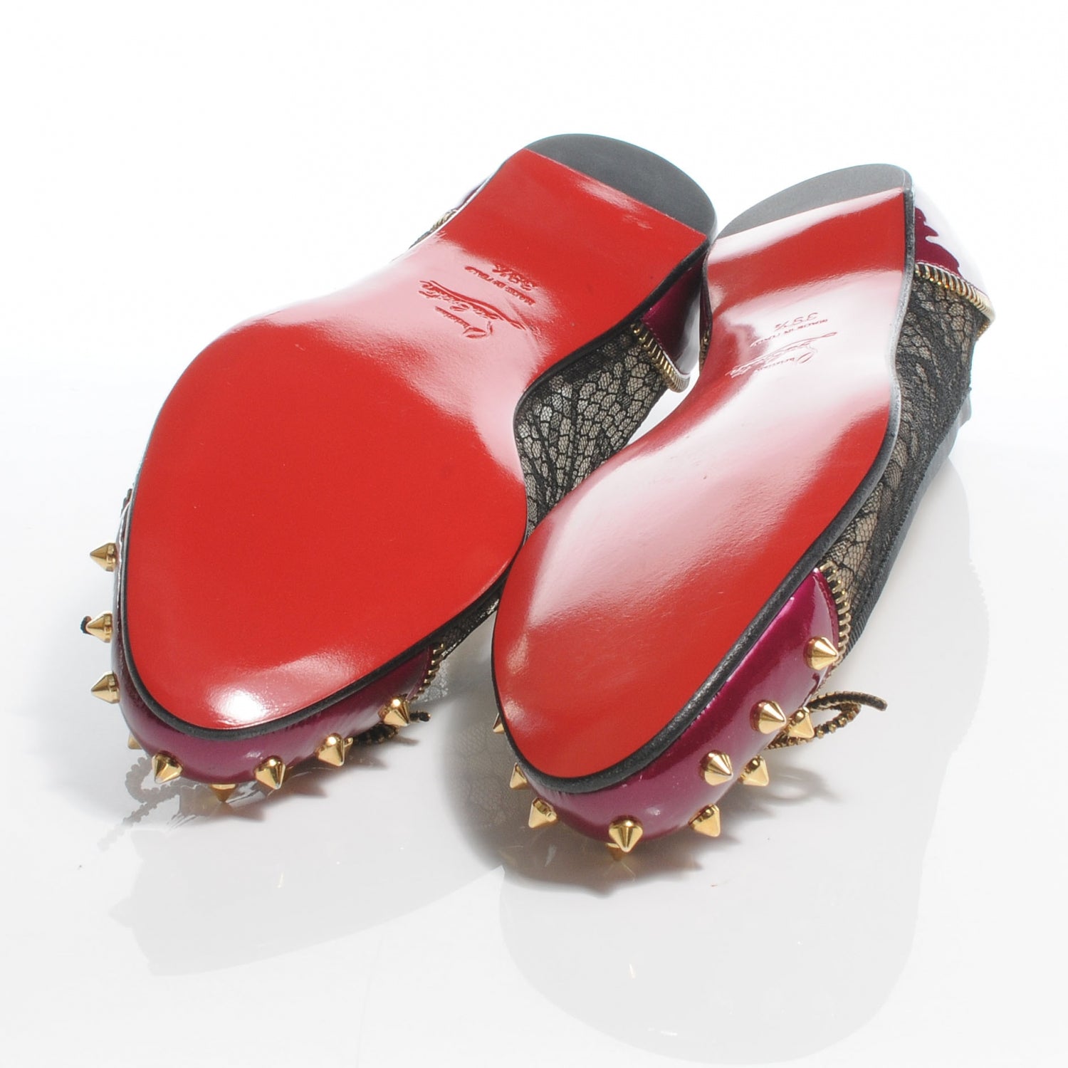 Christian Louboutin Patent Lace Candy Spikes Flats 39.5 5 of 7