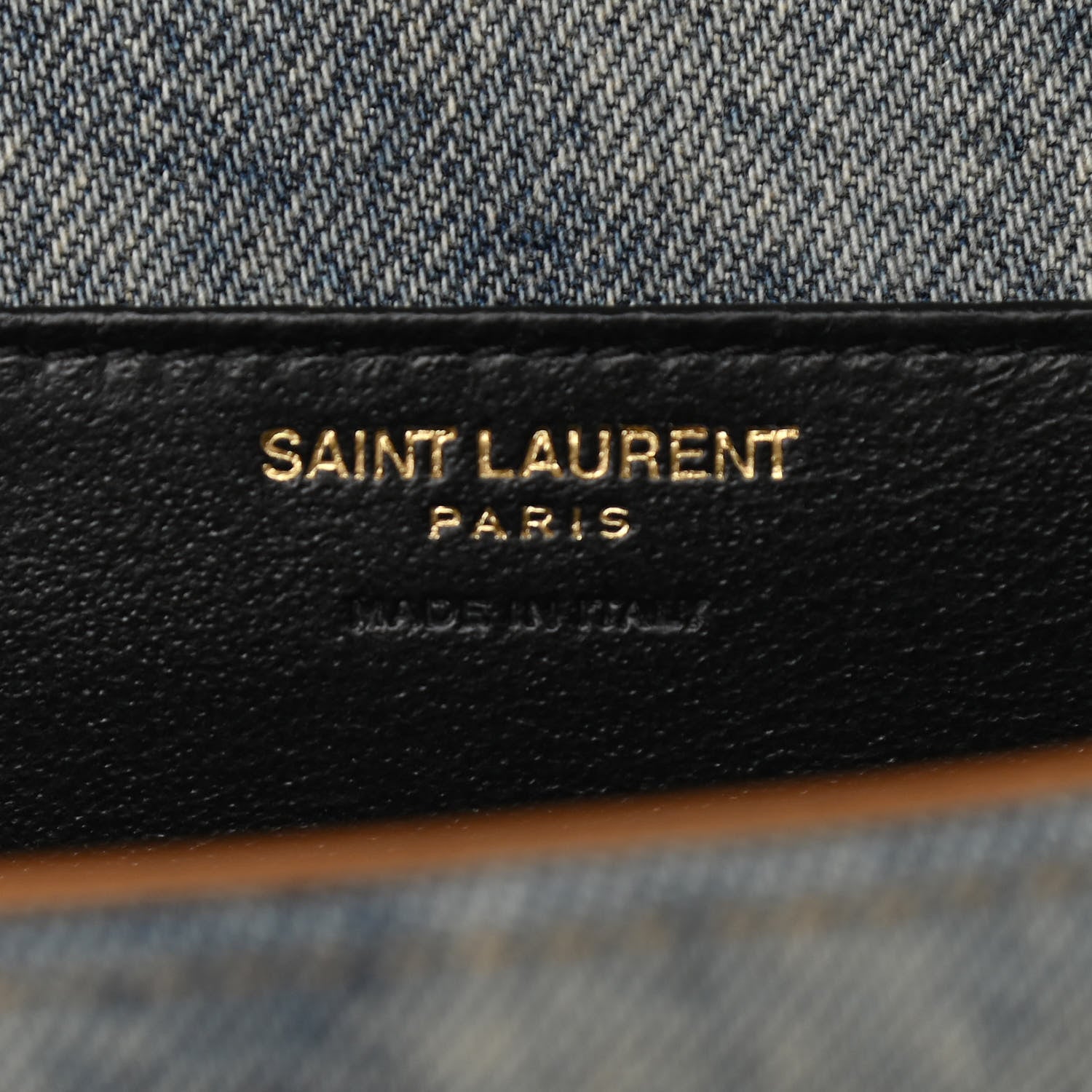 Saint Laurent Denim Monogram Chain Wallet Rodeo Blue Cinnamon 6 of 11