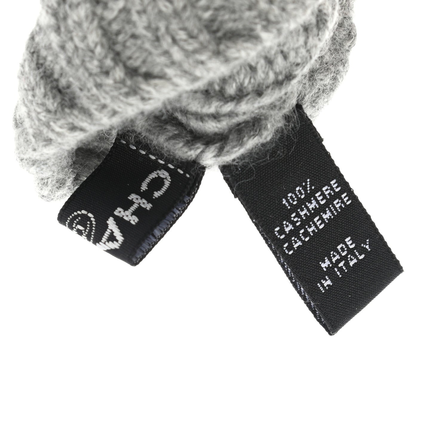 Chanel Cashmere CC Fingerless Gloves Grey 3 of 4