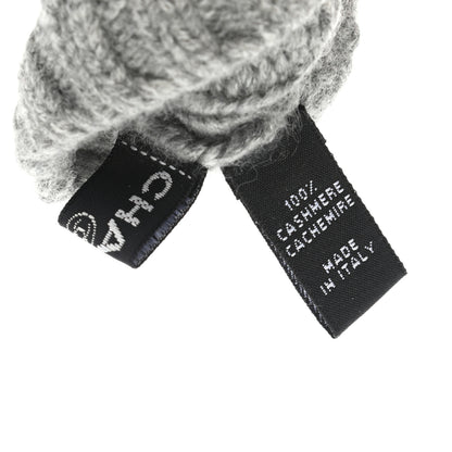 Chanel Cashmere CC Fingerless Gloves Grey 3 of 4