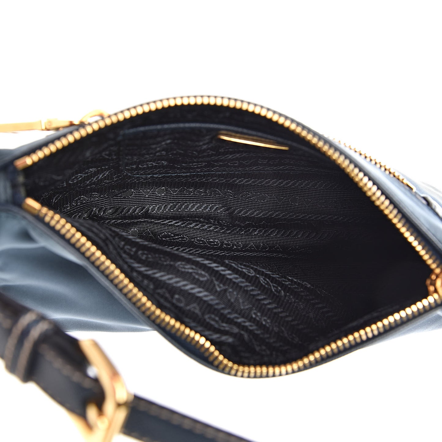 Tessuto Nylon Saffiano Pochette Denim