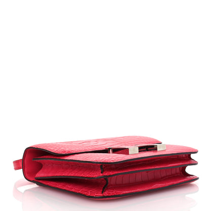 Hermes Matte Alligator Constance 18 Rose Extreme 4 of 15