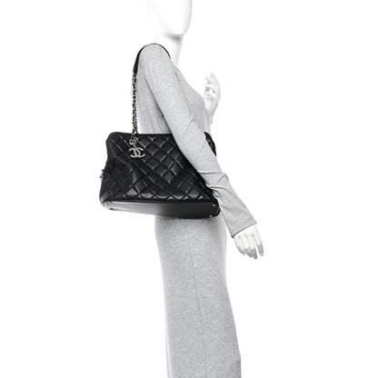 Chanel Lambskin Quilted Chic and Soft Shopping Tote Black 2 of 13