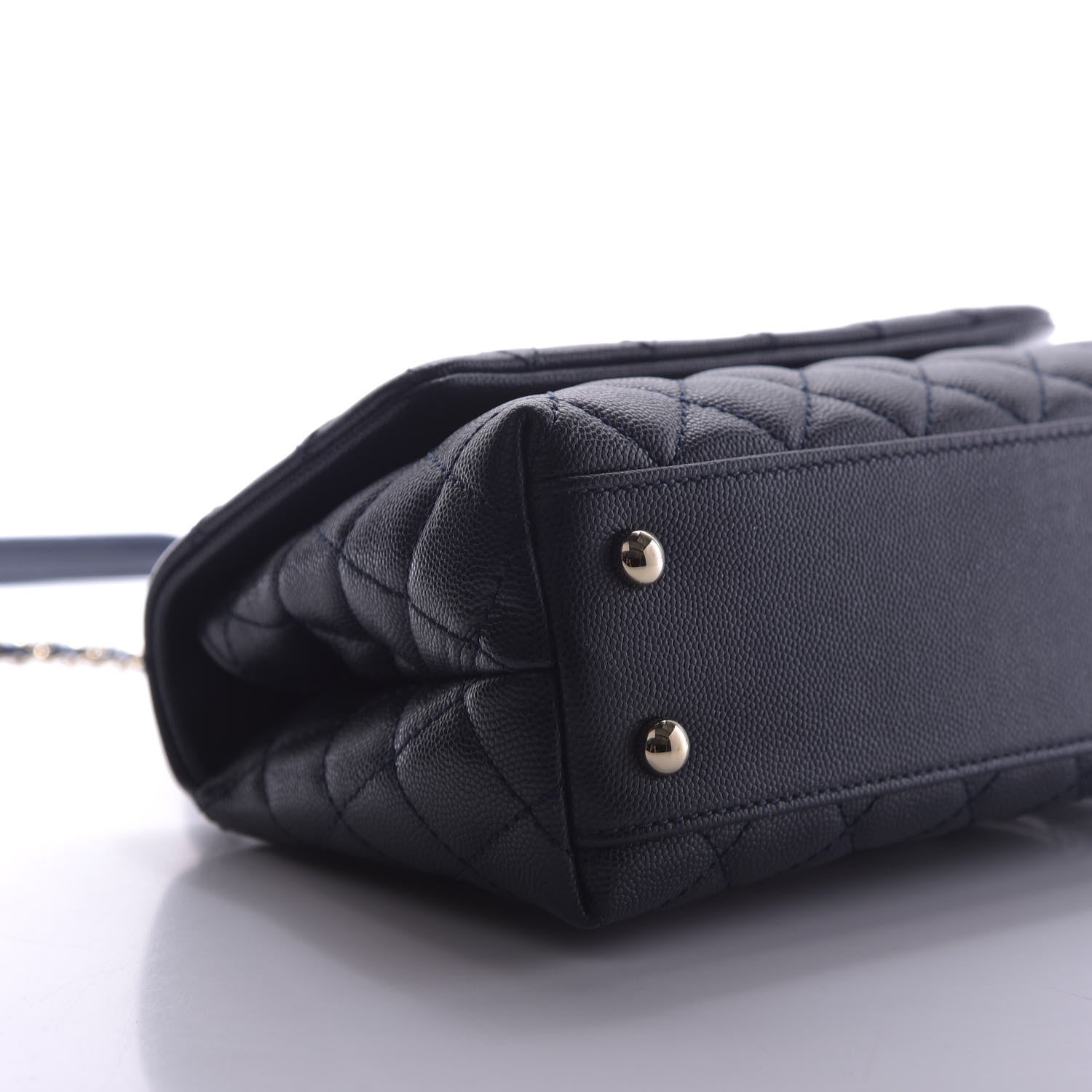 Chanel Caviar Quilted Mini Coco Handle Flap Navy Blue 6 of 11