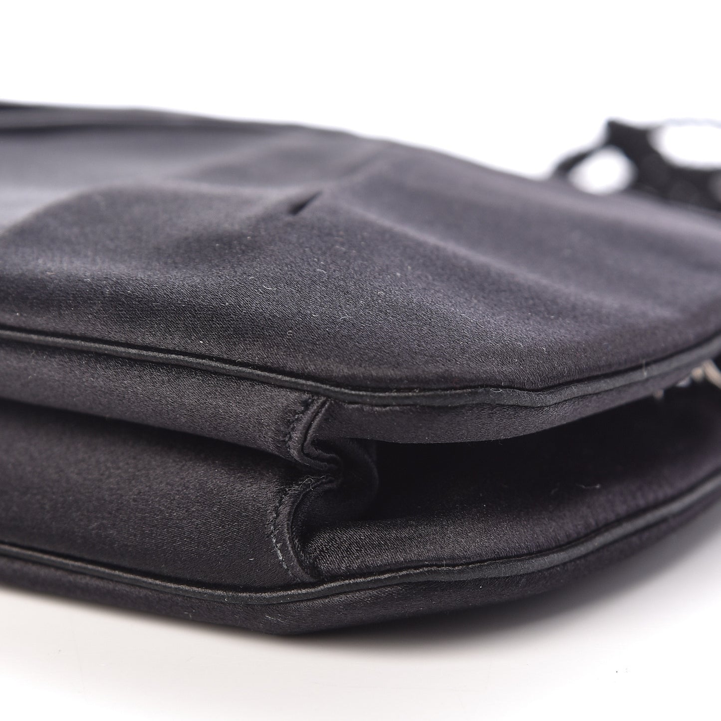 Satin Crystal Evening Bag Black