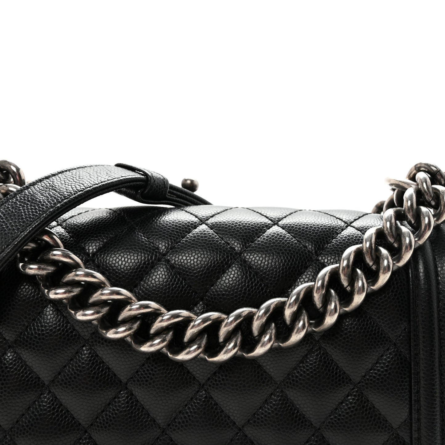 Caviar Quilted Small Boy Flap Black
